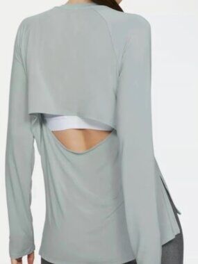 Under Armour Modal Long Sleeve Top Open Back Design Atlas Green XL